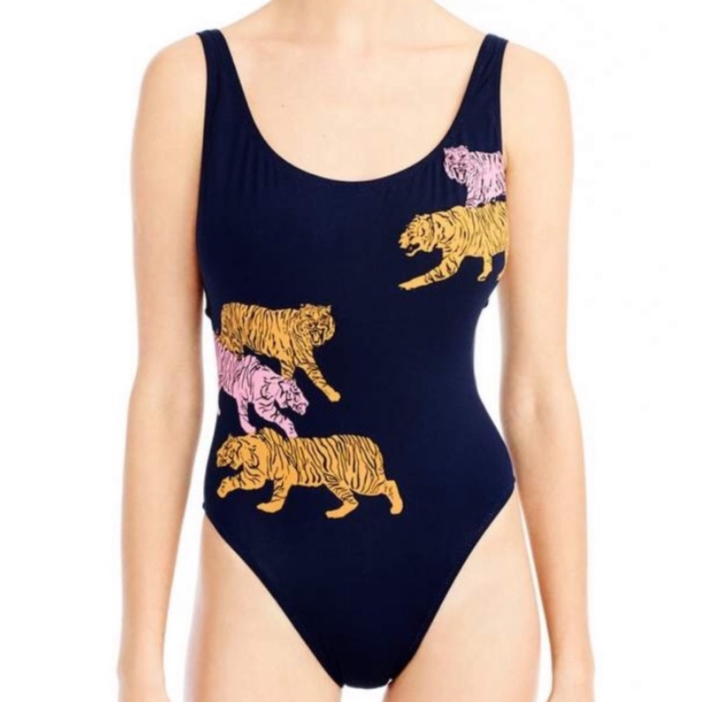 J.Crew Tigers Scoop Back Swimsuit, SIZE 14